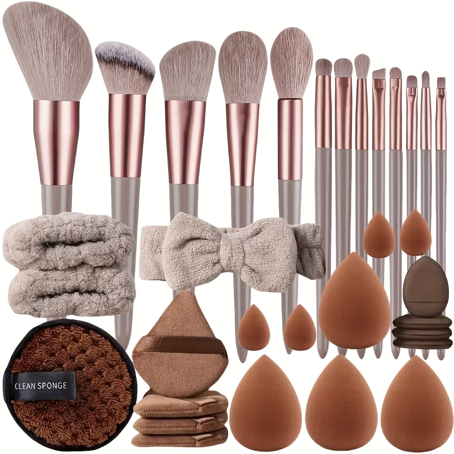 Complete Makeup Brush Set with 13/20/33pcs, Featuring Soft Brushes, Beauty Blenders, Puffs, And More to Meet All Your Beauty Requirements, Suitable for Everyone from Beginners to Professionals. A Perfect Gift for Birthdays, C