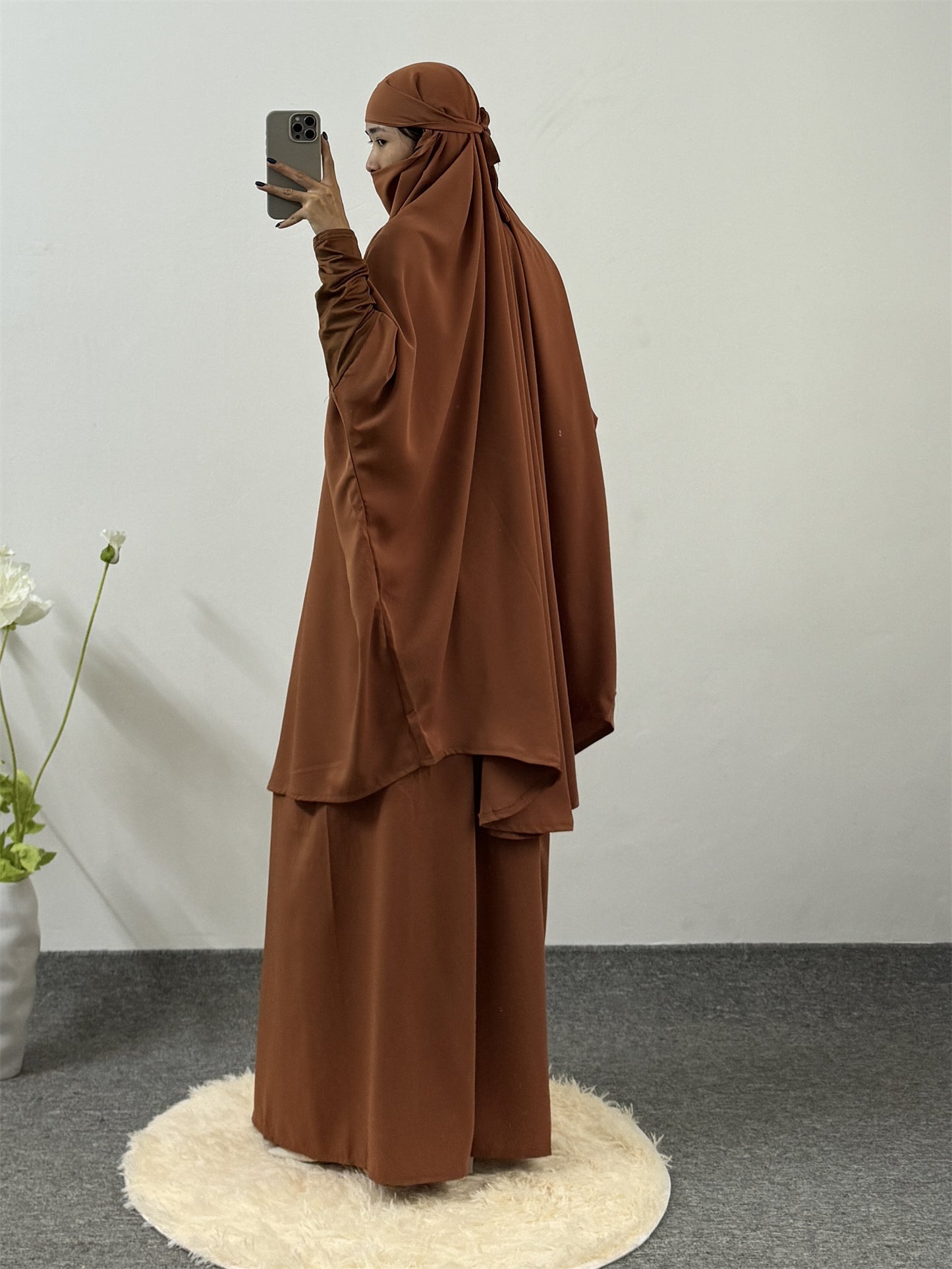 Muslim Suit Robe Skirt Two-Piece Set Middle Eastern Ethnic Clothing Ramadan Long Skirt Abaya