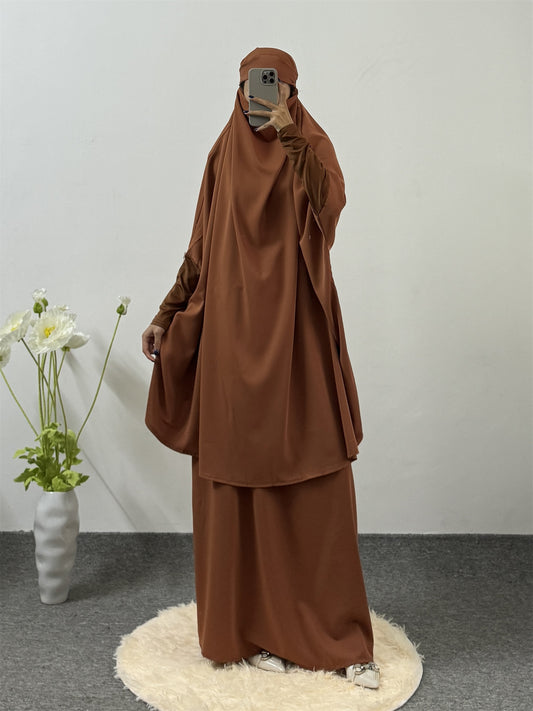 Muslim Suit Robe Skirt Two-Piece Set Middle Eastern Ethnic Clothing Ramadan Long Skirt Abaya