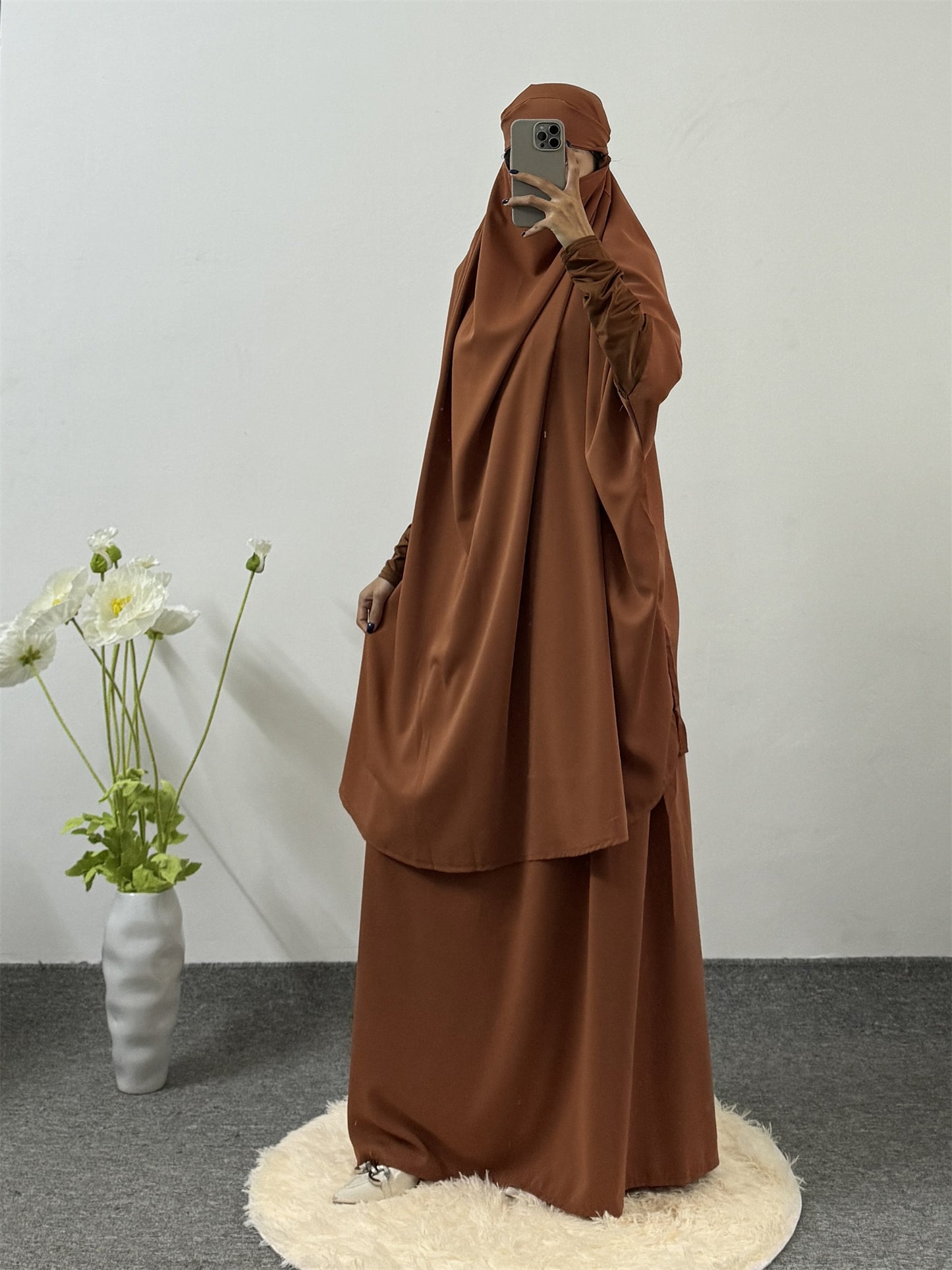 Muslim Suit Robe Skirt Two-Piece Set Middle Eastern Ethnic Clothing Ramadan Long Skirt Abaya