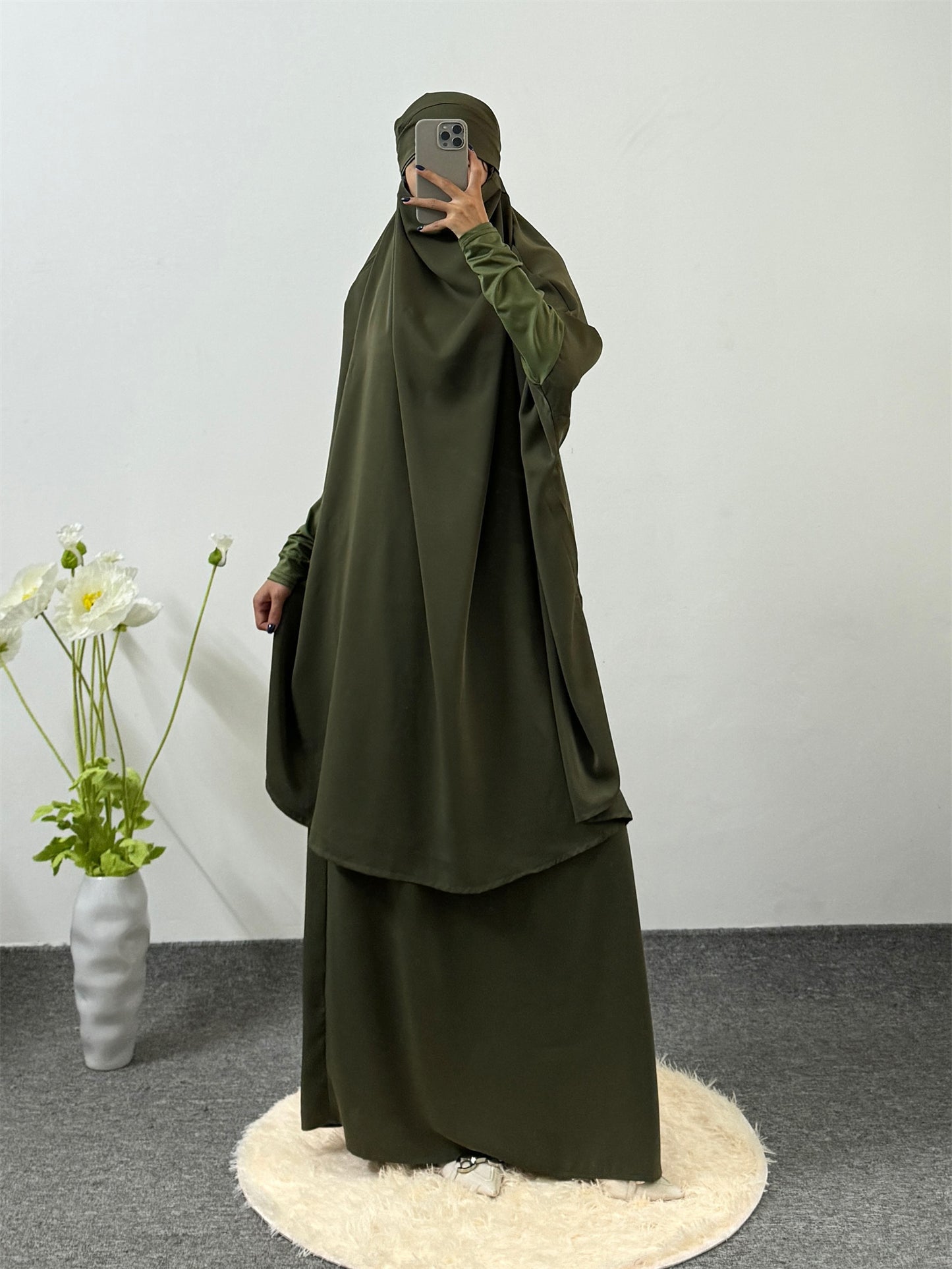 Muslim Suit Robe Skirt Two-Piece Set Middle Eastern Ethnic Clothing Ramadan Long Skirt Abaya