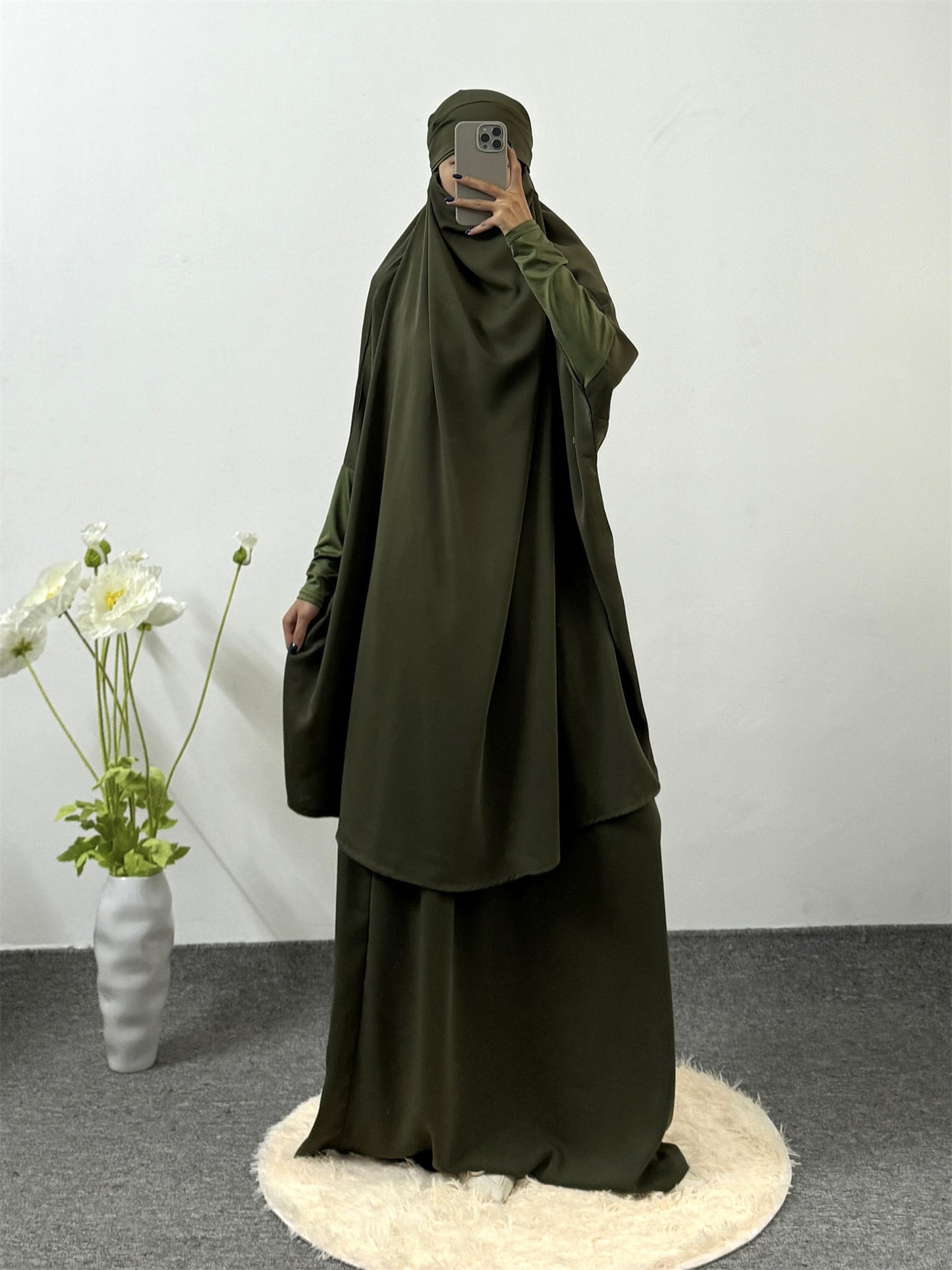 Muslim Suit Robe Skirt Two-Piece Set Middle Eastern Ethnic Clothing Ramadan Long Skirt Abaya