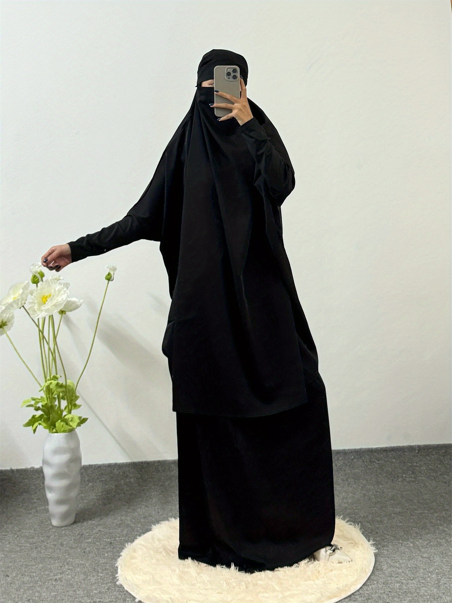 Muslim Suit Robe Skirt Two-Piece Set Middle Eastern Ethnic Clothing Ramadan Long Skirt Abaya