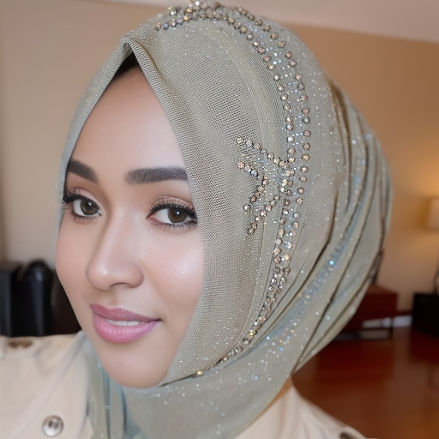 Handmade Islamic Headscarf, High-end, Breathable, Fitted, Turban Hat, Polyester, with Toggle Closure, for Muslim Women, Ramadan, Malay, Arabic