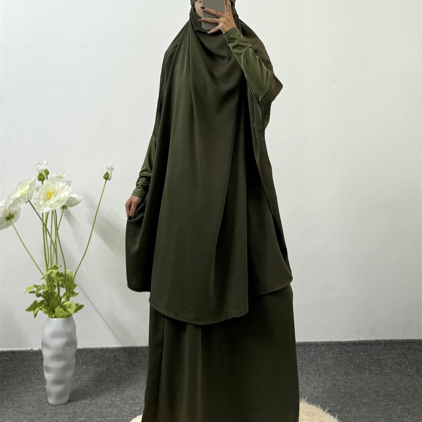 Muslim Suit Robe Skirt Two-Piece Set Middle Eastern Ethnic Clothing Ramadan Long Skirt Abaya