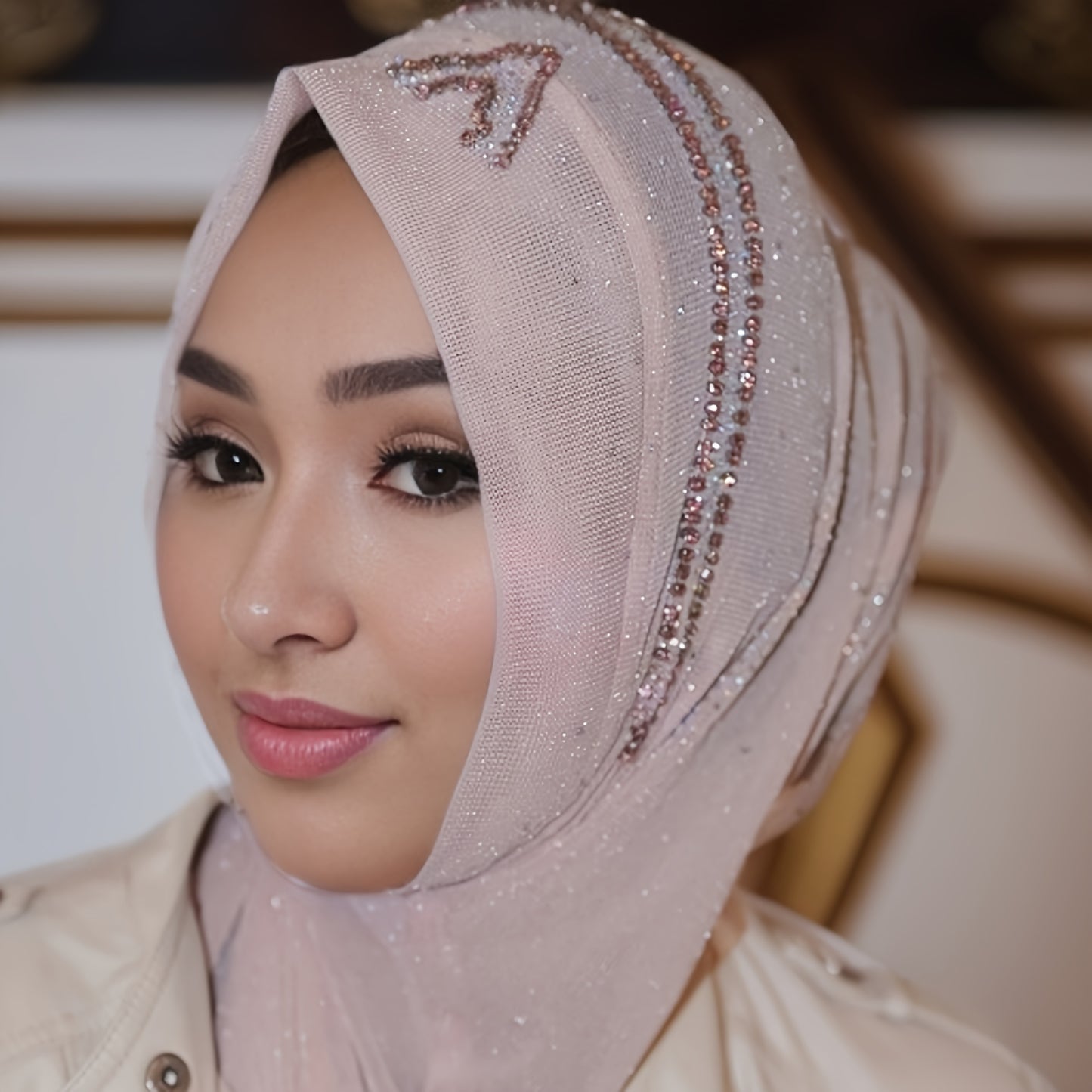 Handmade Islamic Headscarf, High-end, Breathable, Fitted, Turban Hat, Polyester, with Toggle Closure, for Muslim Women, Ramadan, Malay, Arabic