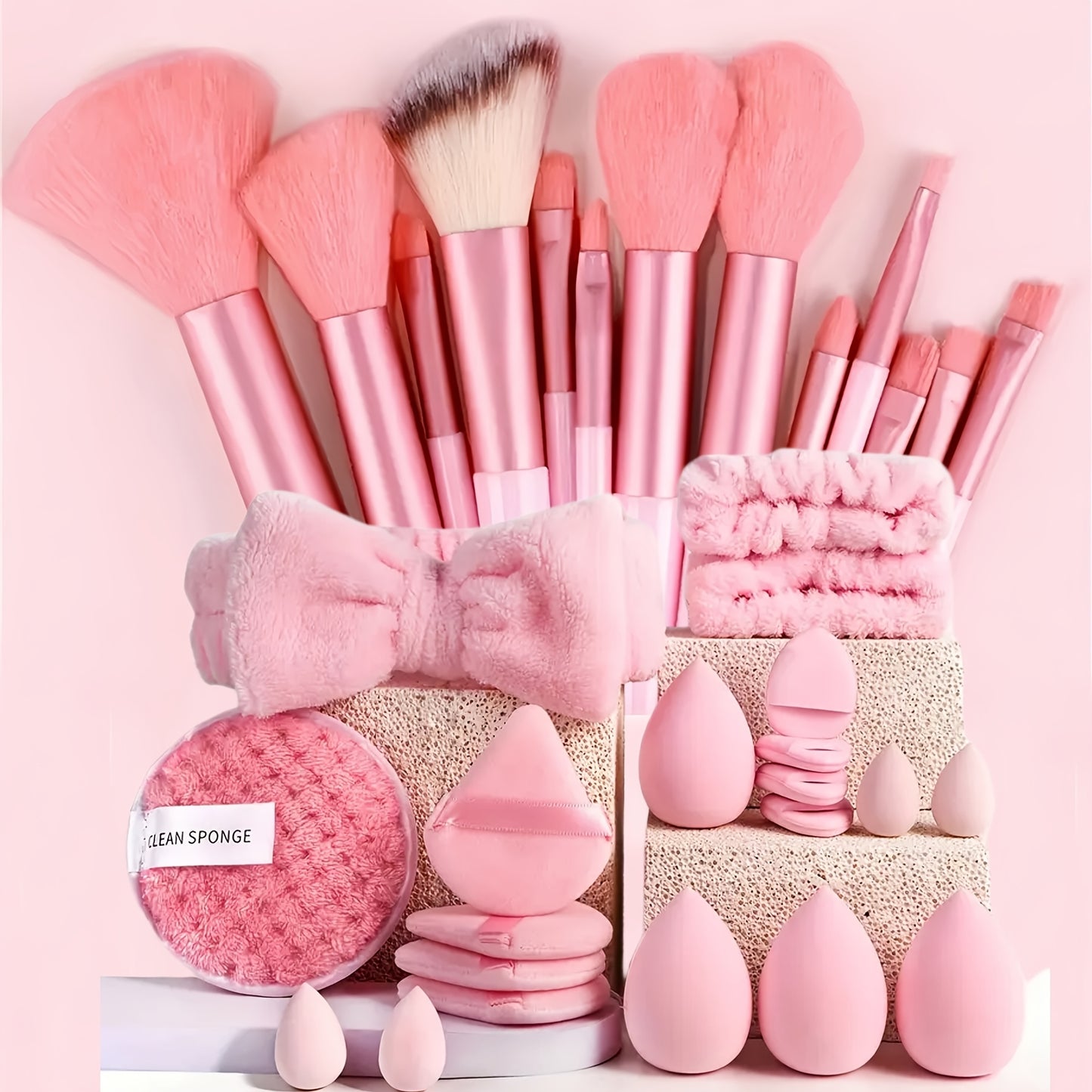 Complete Makeup Brush Set with 13/20/33pcs, Featuring Soft Brushes, Beauty Blenders, Puffs, And More to Meet All Your Beauty Requirements, Suitable for Everyone from Beginners to Professionals. A Perfect Gift for Birthdays, C