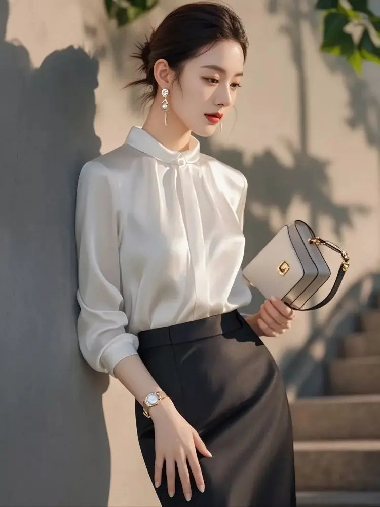 Solid Simplicity Elegant Blouse Long Sleeve