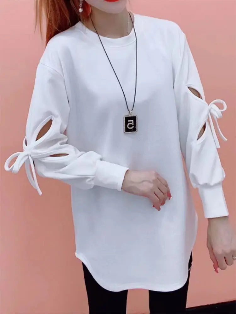 Woman T-shirt Korean Fashion Clothing Elegant Top