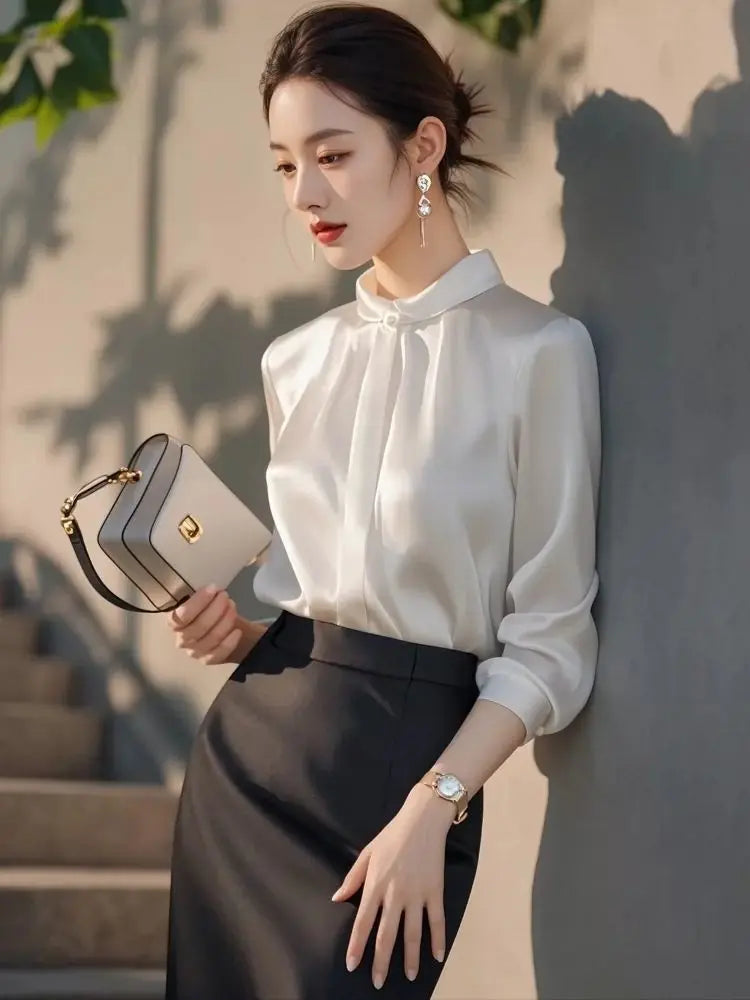 Solid Simplicity Elegant Blouse Long Sleeve