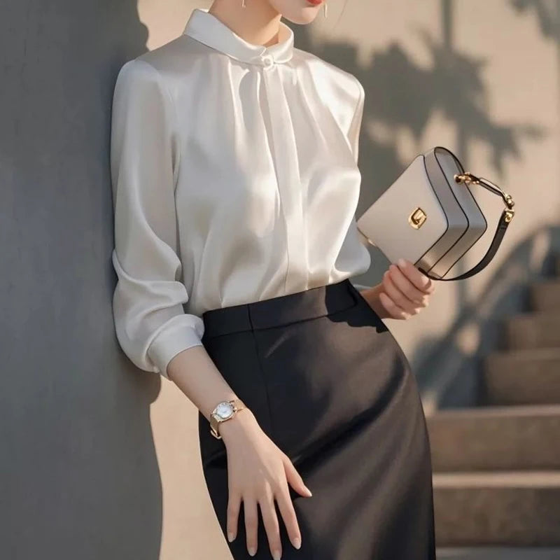 Solid Simplicity Elegant Blouse Long Sleeve