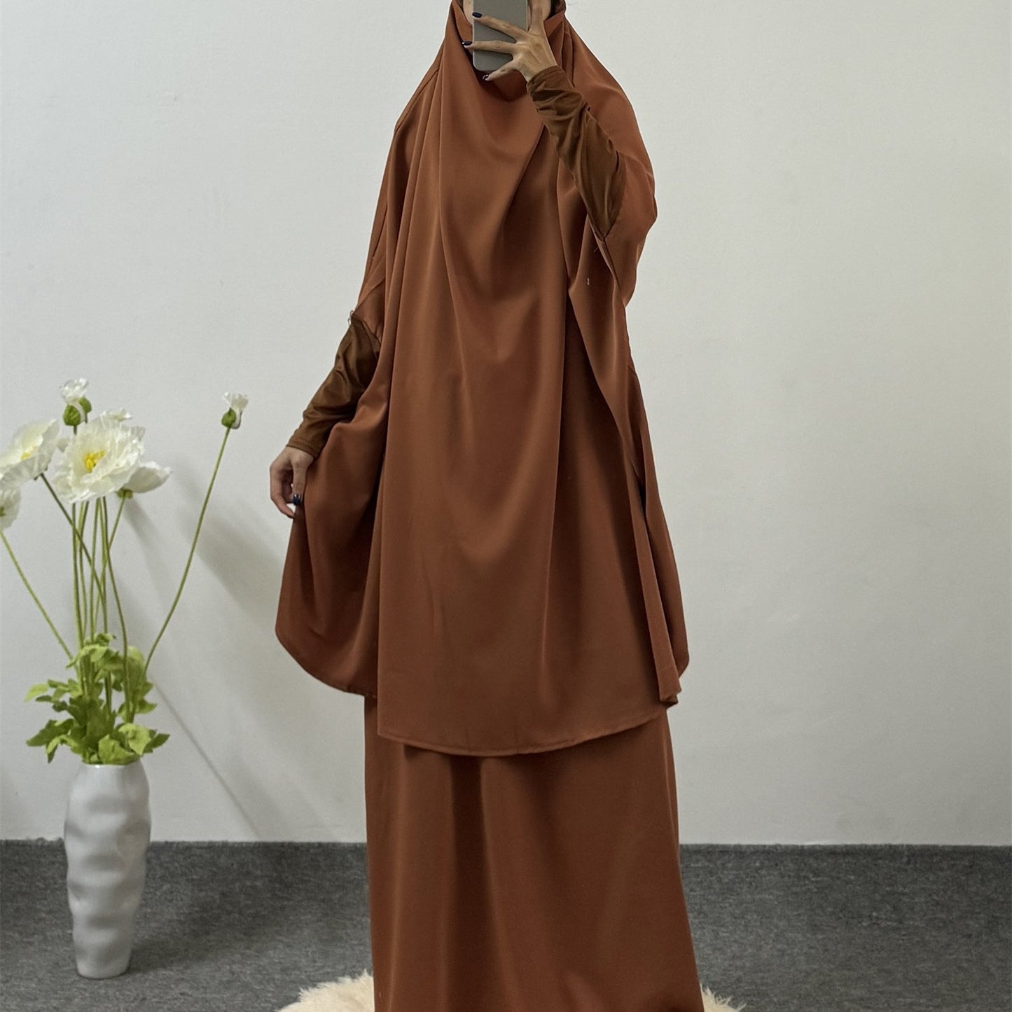 Muslim Suit Robe Skirt Two-Piece Set Middle Eastern Ethnic Clothing Ramadan Long Skirt Abaya